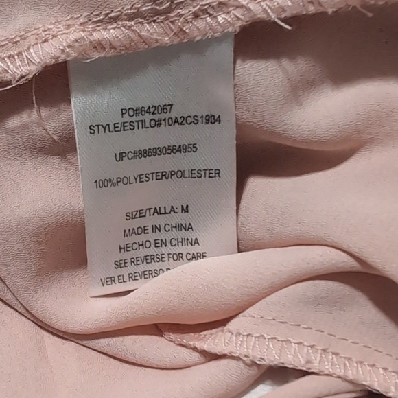 Heart Soul Ruffled Blouse Top Pink 3/4 Sleeve Button Down Tunic Medium - Picture 5 of 5